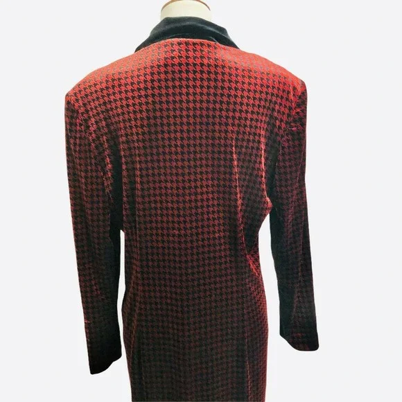 Coldwater Creek Velvet Duster Houndstooth Maxi Coat - Picture 5 of 9